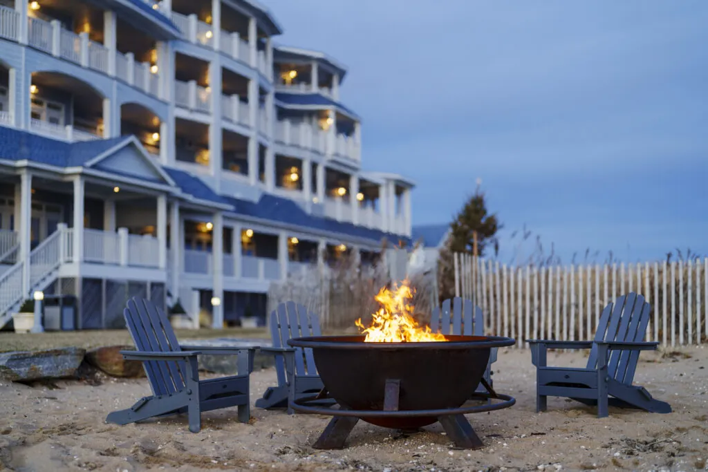 fire pit outside the madison beach hotel