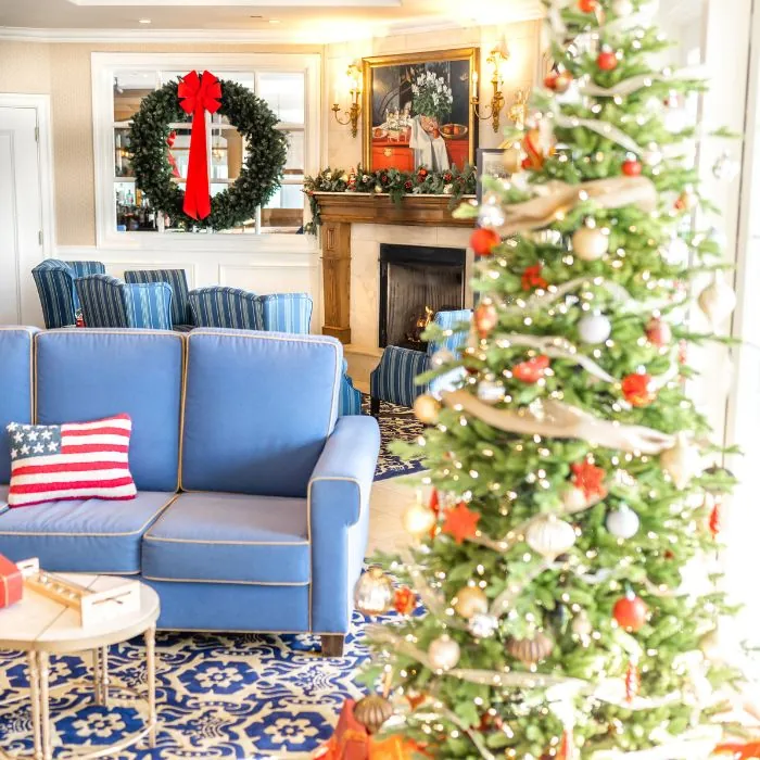 Christmas tree in living area