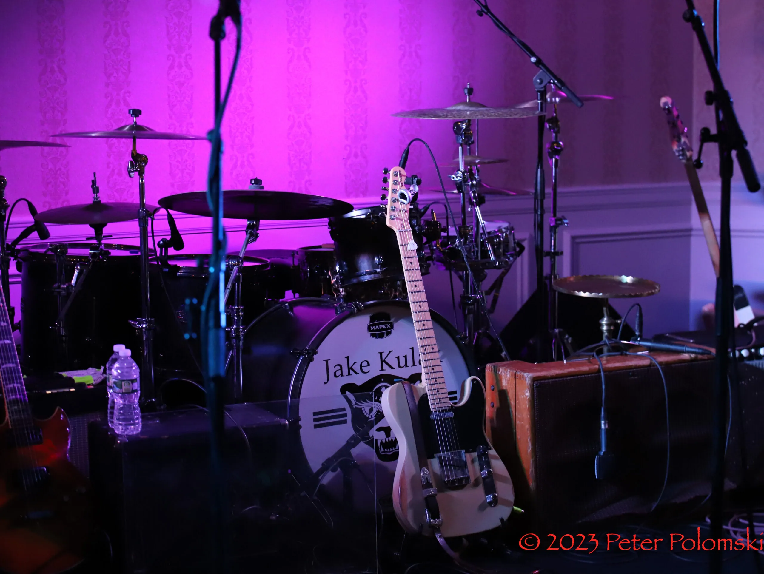 image of band equipment on stage